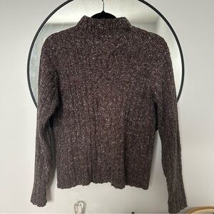 Brown Purple Toned Speckled Knit Sweater
